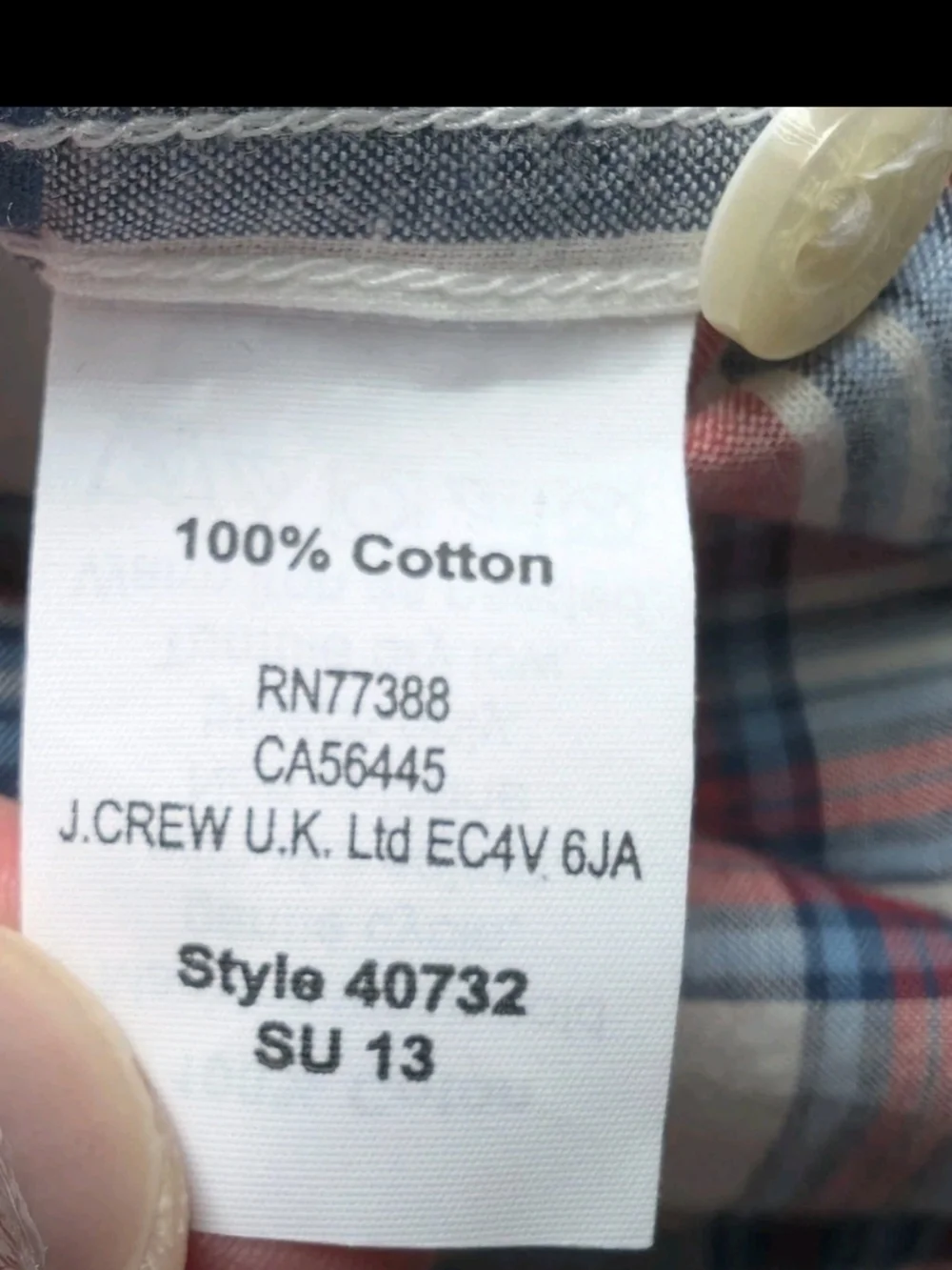 J.Crew Men's XS Summer Plaid Button Down Shirt Blue Red White Cotton 40732